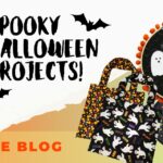 A blog post image with 3 sewing, embroidery, and quilting Halloween projects