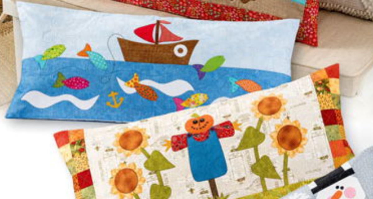 Quilt Quarters applique bench pillows class
