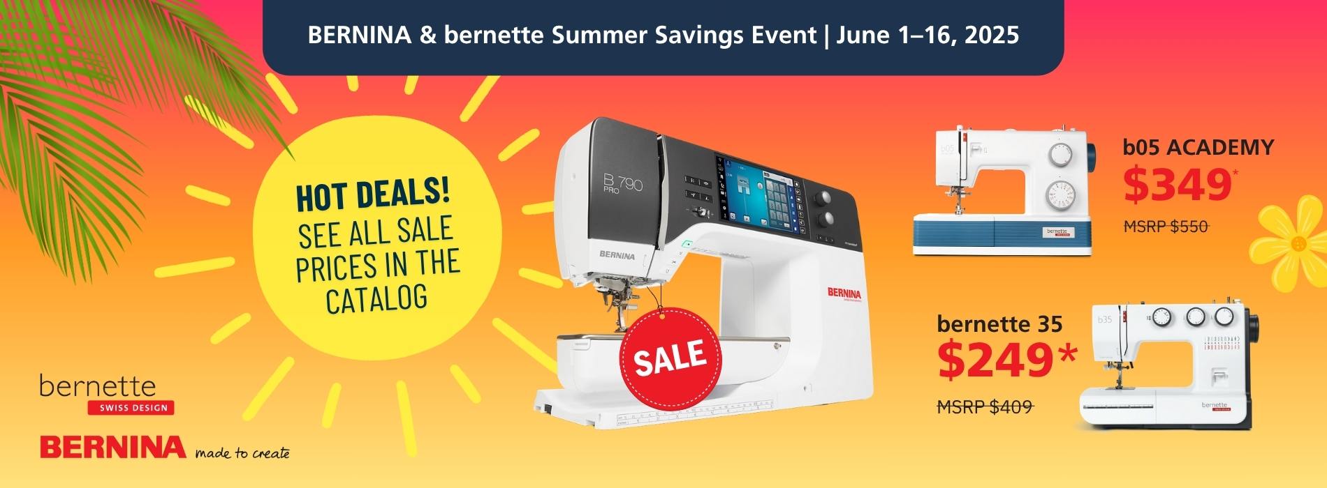 Bernina Summer Sale – Take Down June 17th