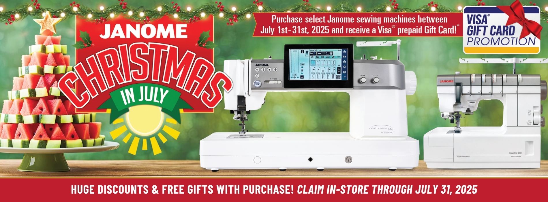 Janome Christmas In July – Take Down August 1st
