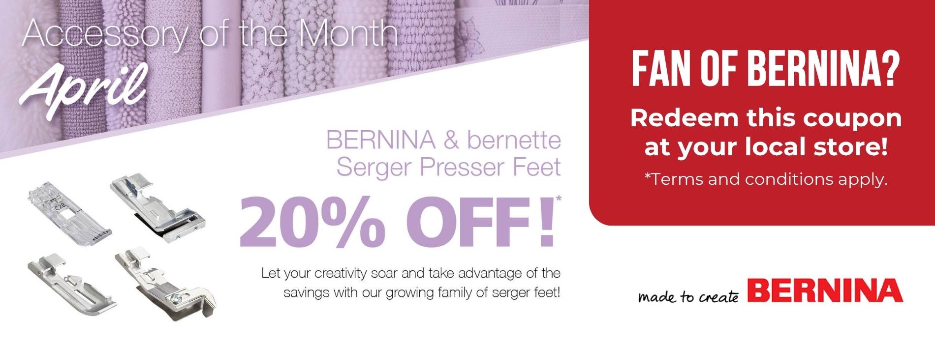 Bernina AOTM – Replace April 1st