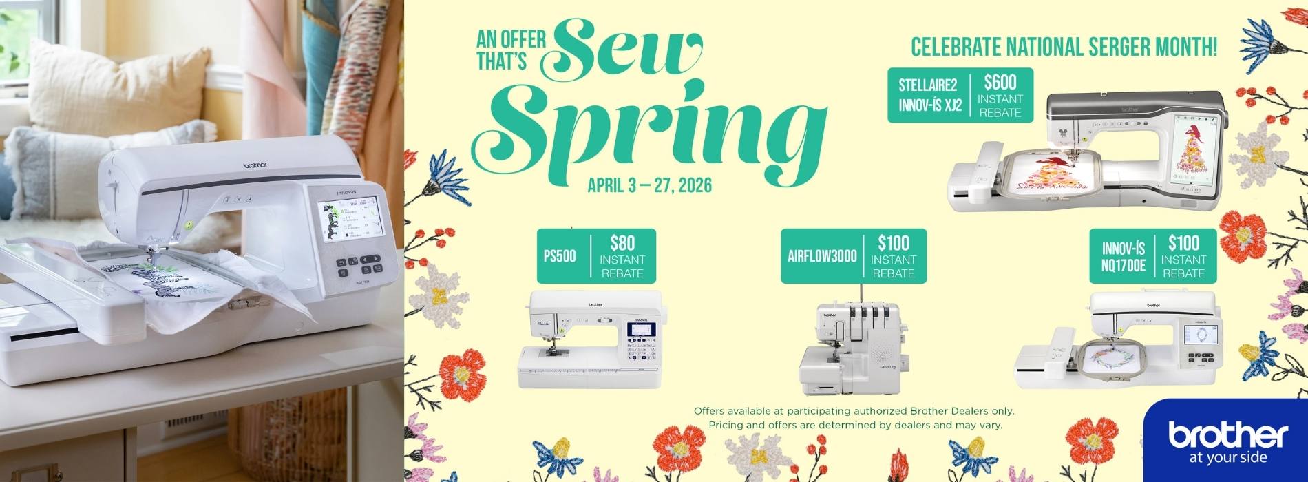 Brother Spring Sew Sale – Take Down April 28th