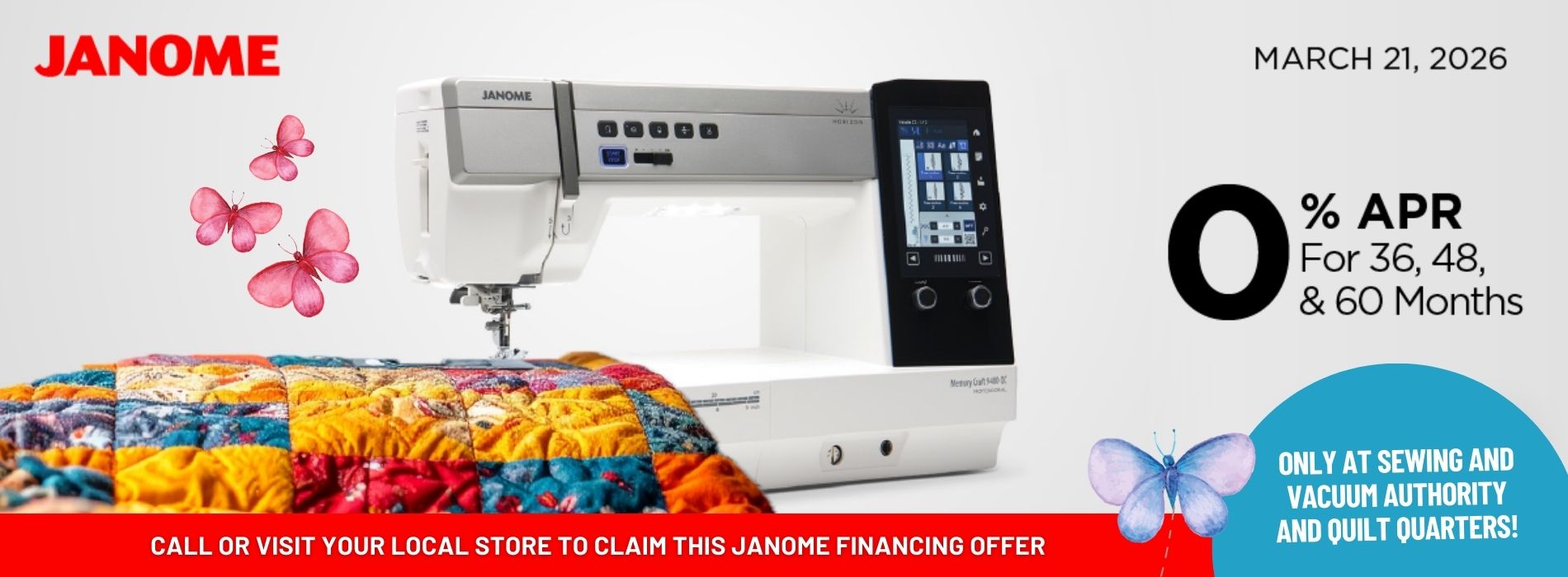 Janome Sale — Take Down March 23rd