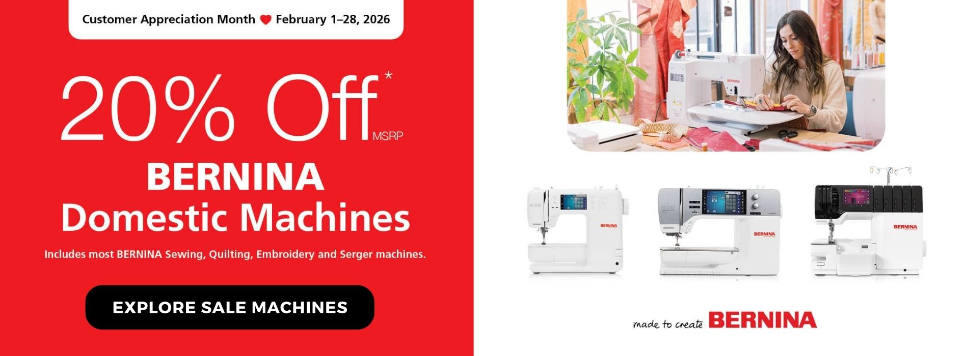 Bernina Sale Highlights — Take Down March 1st
