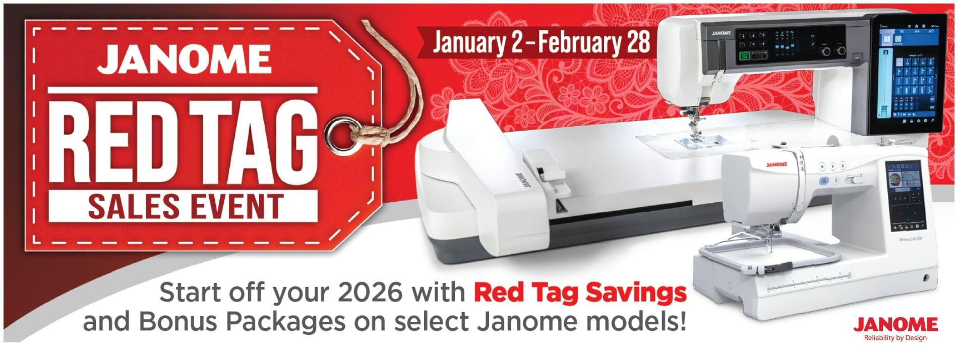 Janome Red Tag Sale — Take Down March 1st